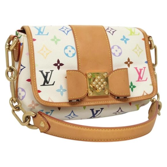 LOUIS VUITTON Monogram Multicolor Patty Shoulder Bag White M40305 Auth 127416V - Picture 1 of 16